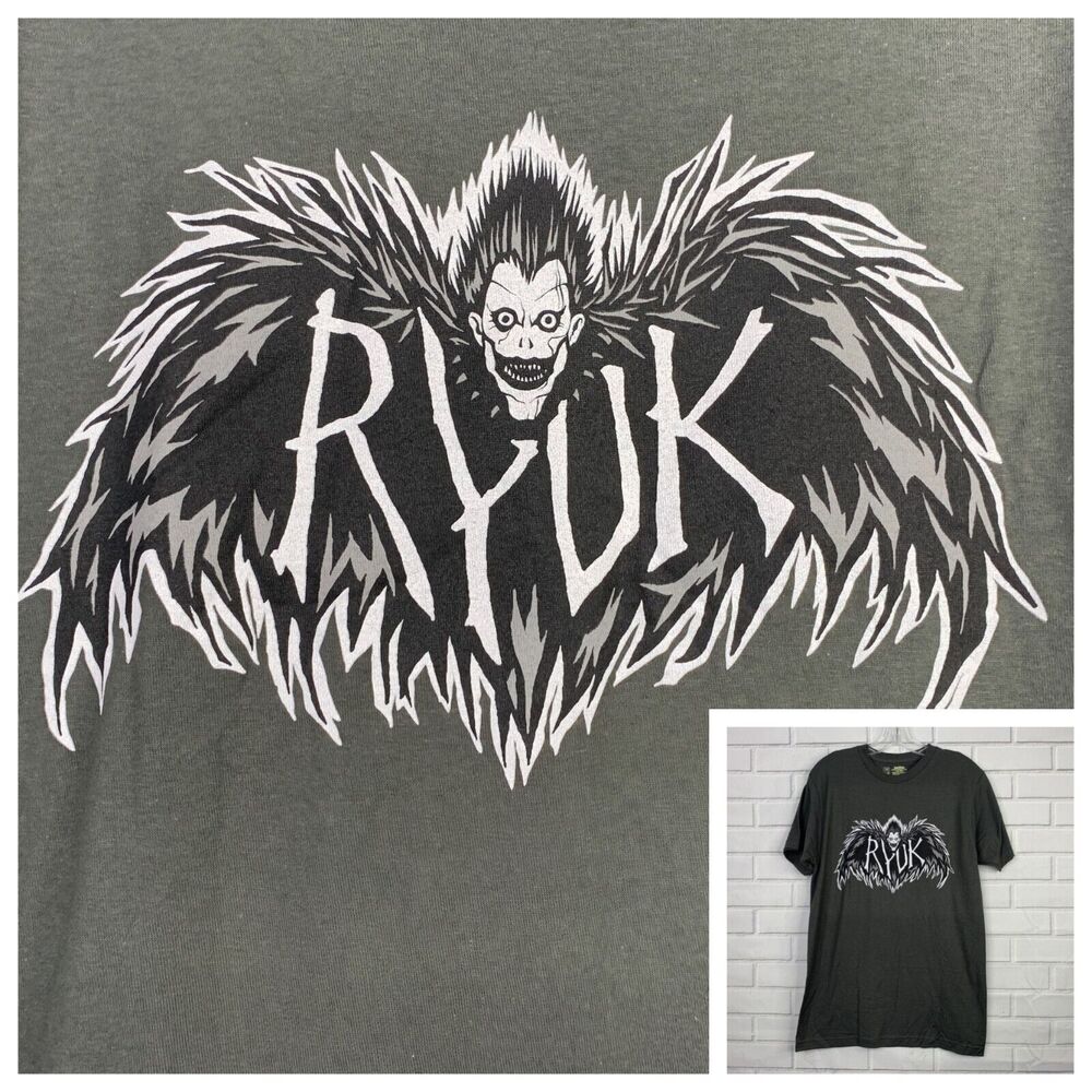 Tee Villain tshirt Ryuk Death Note gray grey ringspun cotton unisex medium M